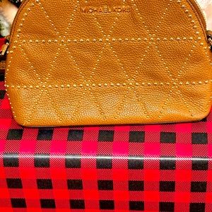 Michael Kors Adele Dome Tan Gold Studded Crossbody